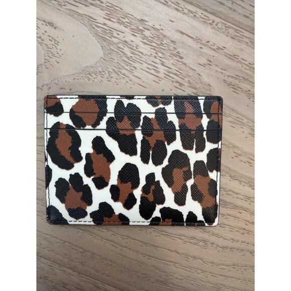 Kate Spade New York Madison Spotted Leopard Small Slim Card Holder Cream Multi K - Picture 2 of 2